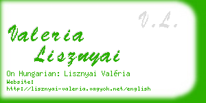 valeria lisznyai business card